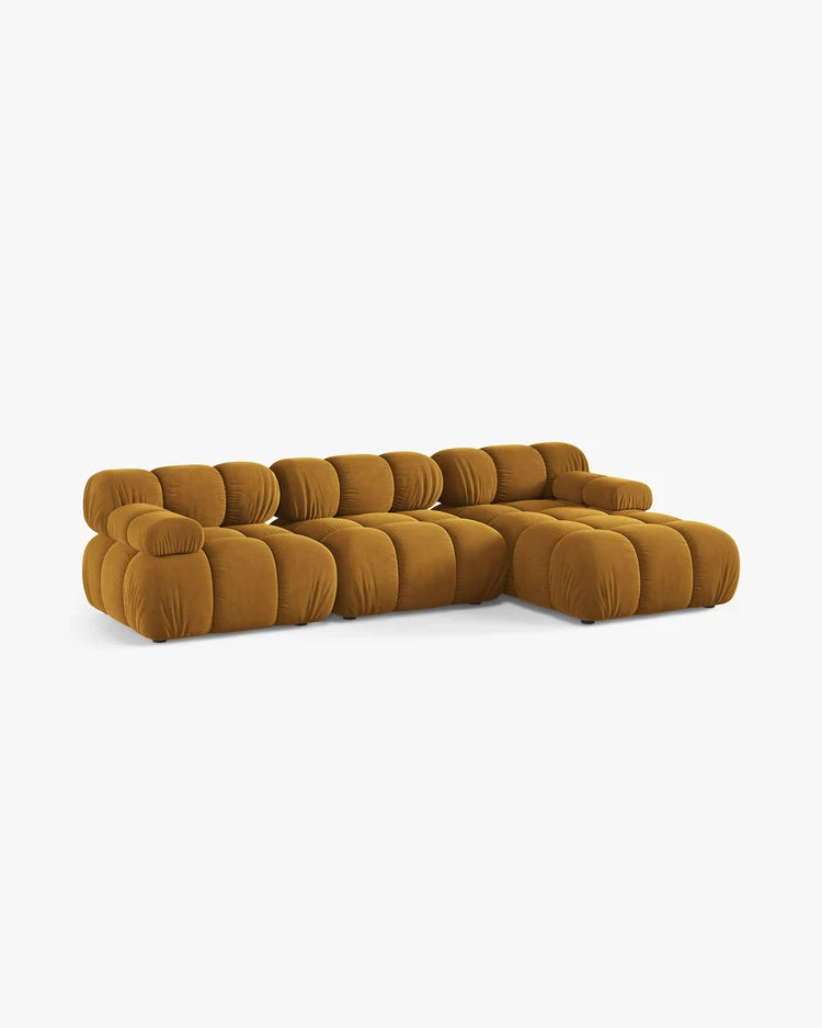 PolsterOase Modulsofa - Selene Ecksofa XL aus Samt, Dreisitzer, 285 × 160 cm – Ansicht 39
