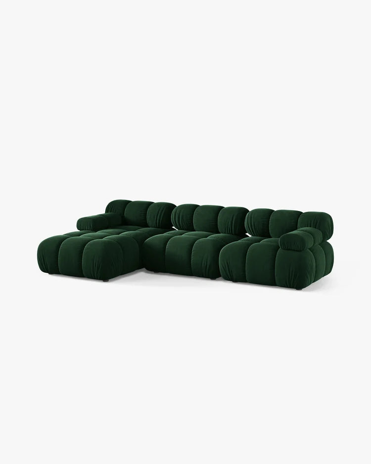 PolsterOase Modulsofa - Selene Ecksofa XL aus Samt, Dreisitzer, 285 × 160 cm – Ansicht 43