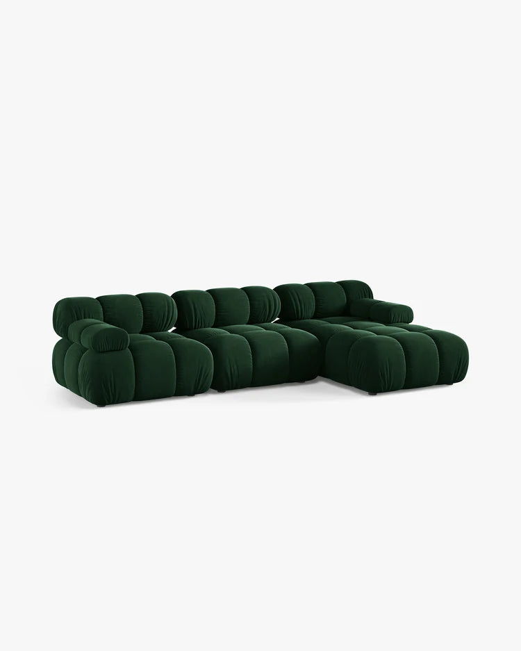 PolsterOase Modulsofa - Selene Ecksofa XL aus Samt, Dreisitzer, 285 × 160 cm – Ansicht 47