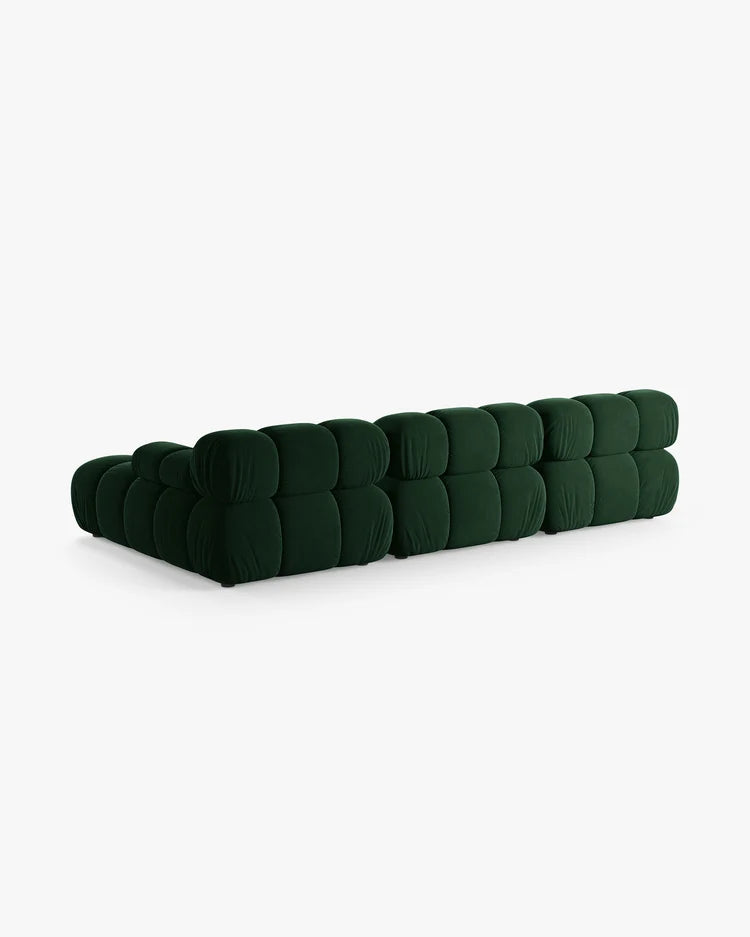 PolsterOase Modulsofa - Selene Ecksofa XL aus Samt, Dreisitzer, 285 × 160 cm – Ansicht 48