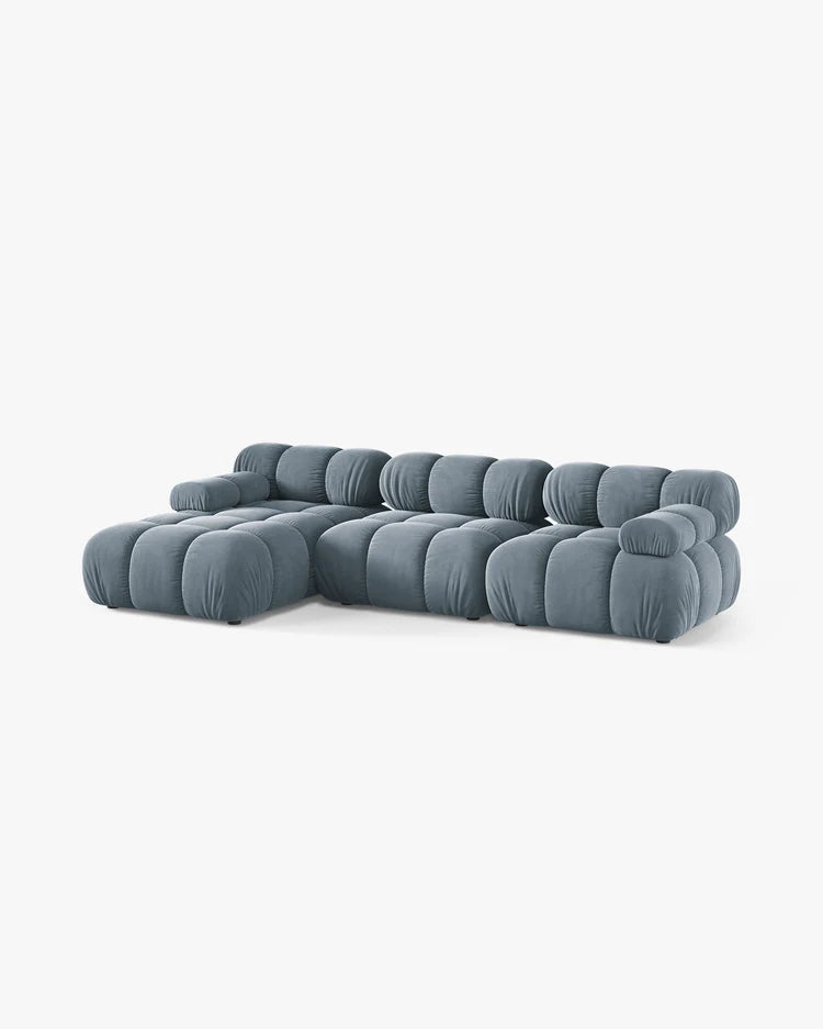 PolsterOase Modulsofa - Selene Ecksofa XL aus Samt, Dreisitzer, 285 × 160 cm – Ansicht 51