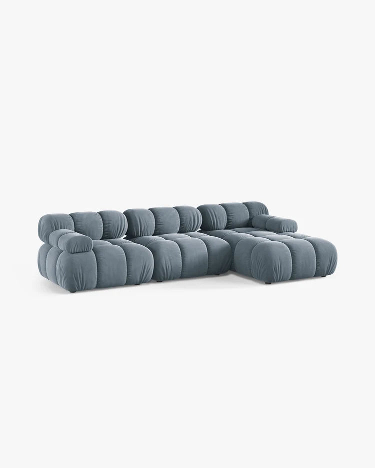 PolsterOase Modulsofa - Selene Ecksofa XL aus Samt, Dreisitzer, 285 × 160 cm – Ansicht 55