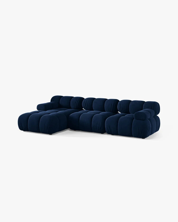 PolsterOase Modulsofa - Selene Ecksofa XL aus Samt, Dreisitzer, 285 × 160 cm – Ansicht 58
