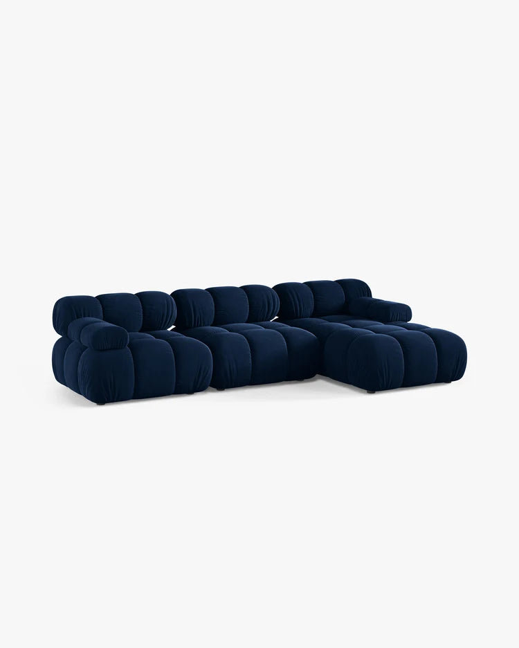 PolsterOase Modulsofa - Selene Ecksofa XL aus Samt, Dreisitzer, 285 × 160 cm – Ansicht 62