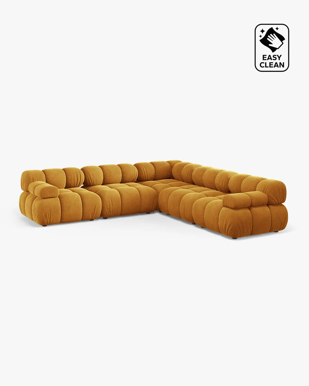 PolsterOase Modulsofa - Selene Ecksofa aus Samt, Fünfsitzer, 285 cm – Ansicht 01
