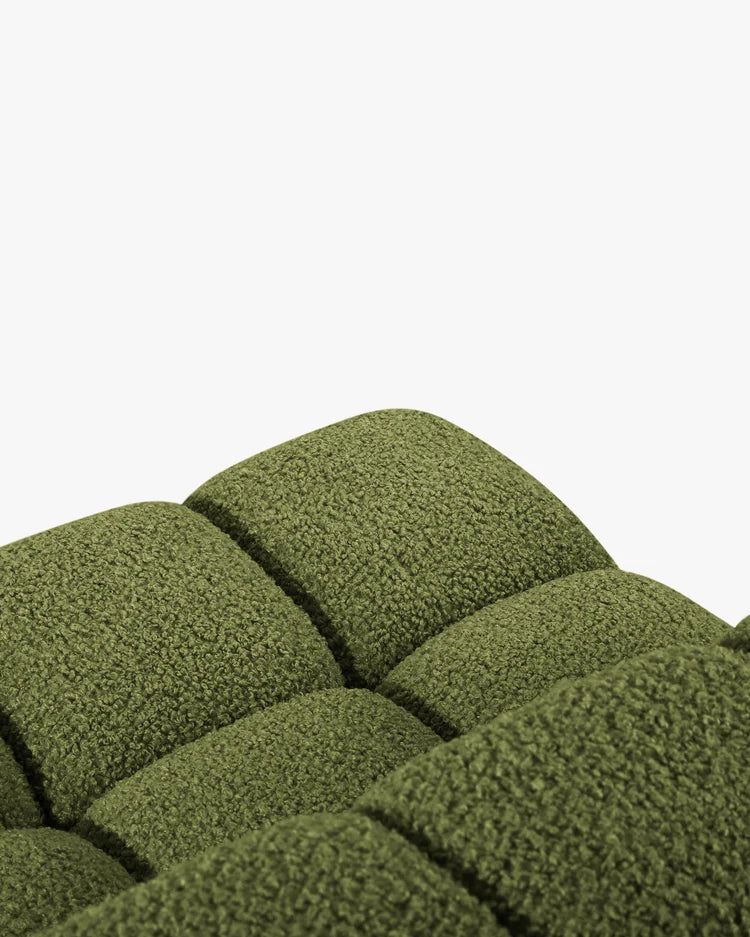 PolsterOase Modulsofa – Selene Mittelmodul in Bouclé, 94 cm Breite, Grün – Ansicht 5