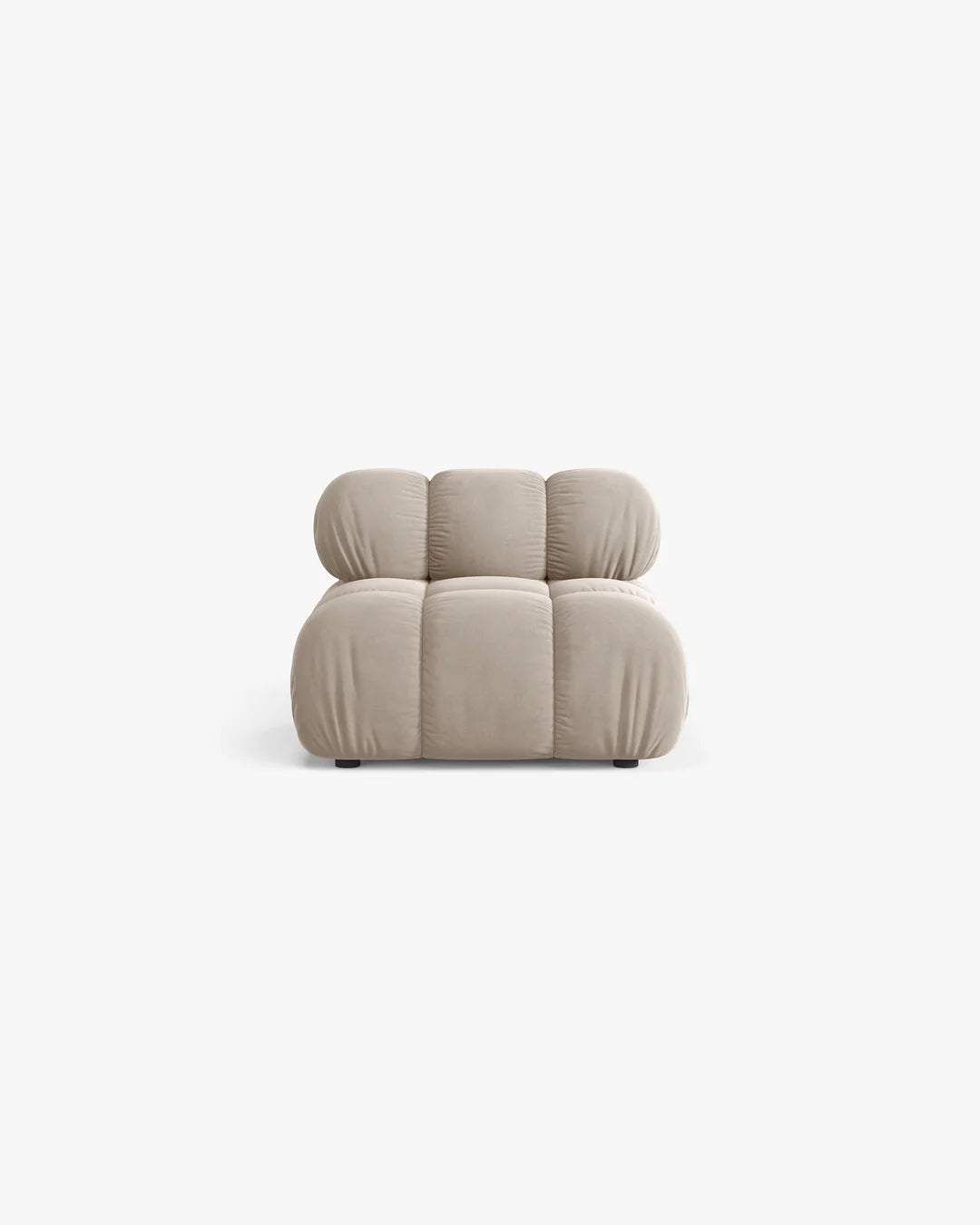 PolsterOase Modulsofa – Selene Mittelmodul in Samt, 94 cm Breite, Dunkelbeige – Ansicht 1