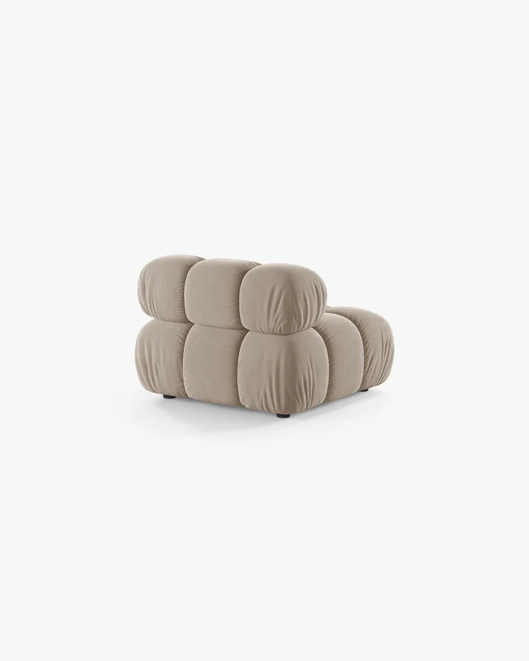 PolsterOase Modulsofa – Selene Mittelmodul in Samt, 94 cm Breite, Dunkelbeige – Ansicht 4