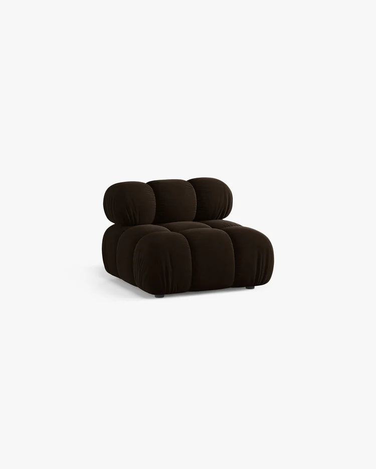 PolsterOase Modulsofa – Selene Mittelmodul in Samt, 94 cm Breite, Dunkelbraun – Ansicht 3
