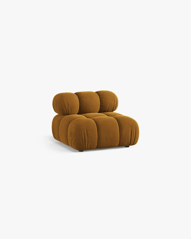 PolsterOase Modulsofa – Selene Mittelmodul in Samt, 94 cm Breite, Gelb – Ansicht 3