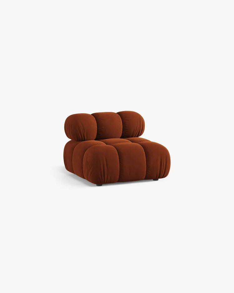 PolsterOase Modulsofa – Selene Mittelmodul in Samt, 94 cm Breite, Terrakotta – Ansicht 3