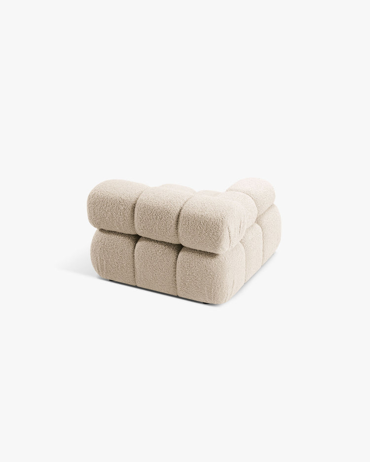 PolsterOase Modulsofa – Selene Modul mit Armlehne in Bouclé, 94 cm Breite, Beige – Links – Ansicht 4