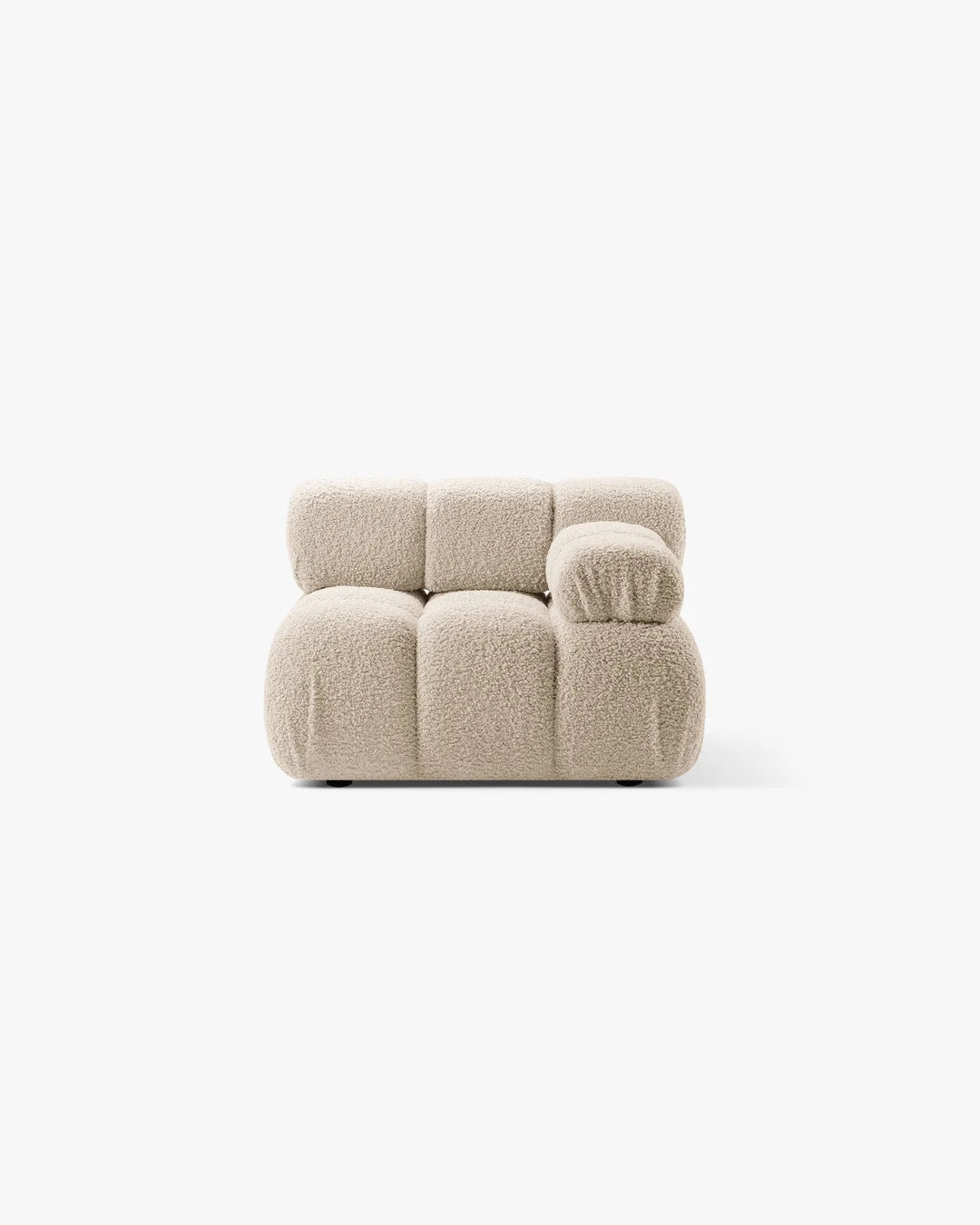 PolsterOase Modulsofa – Selene Modul mit Armlehne in Bouclé, 94 cm Breite, Beige – Rechts – Ansicht 1