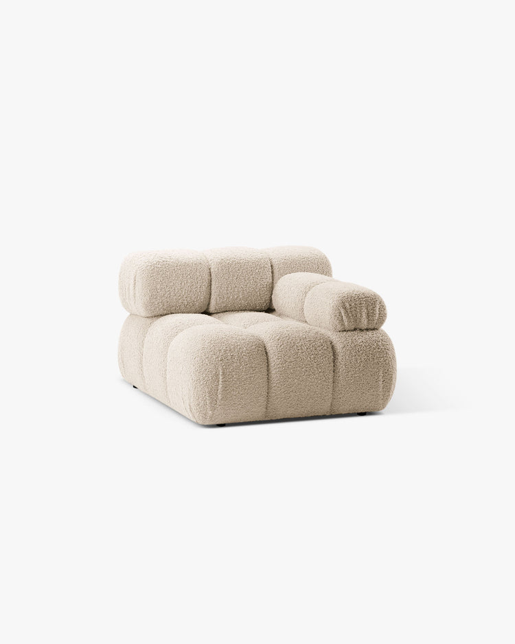 PolsterOase Modulsofa – Selene Modul mit Armlehne in Bouclé, 94 cm Breite, Beige – Rechts – Ansicht 3