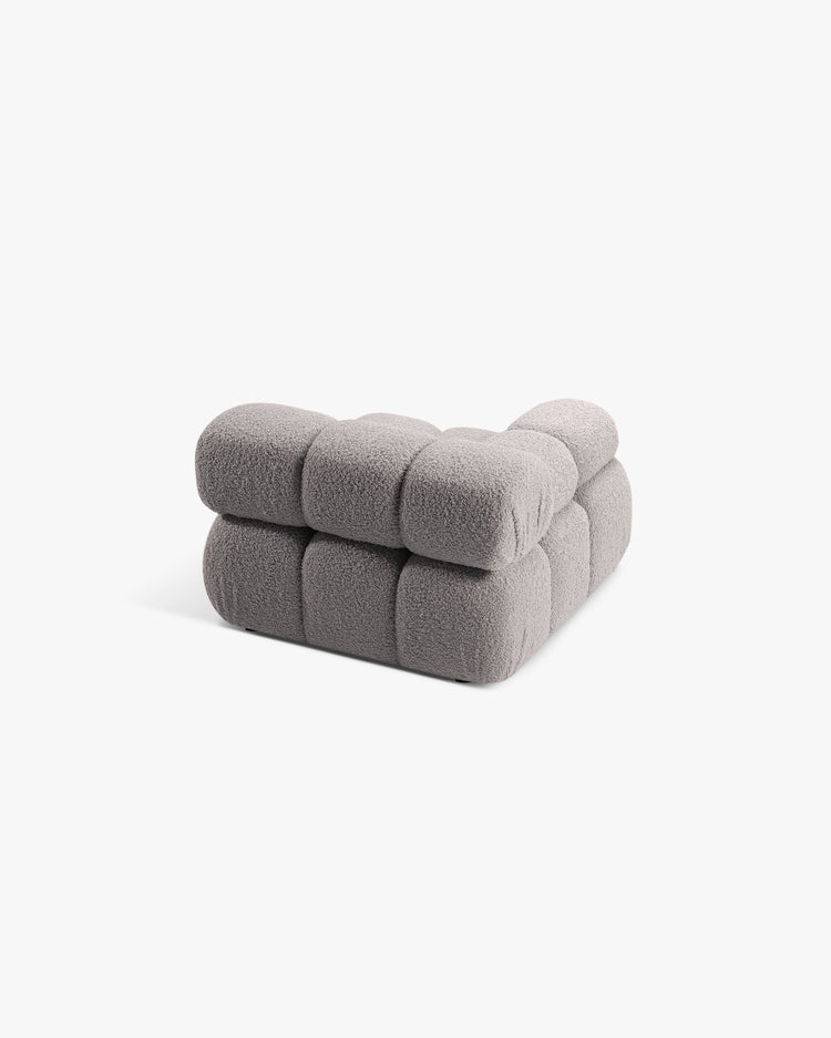 PolsterOase Modulsofa – Selene Modul mit Armlehne in Bouclé, 94 cm Breite, Grau – Links – Ansicht 4