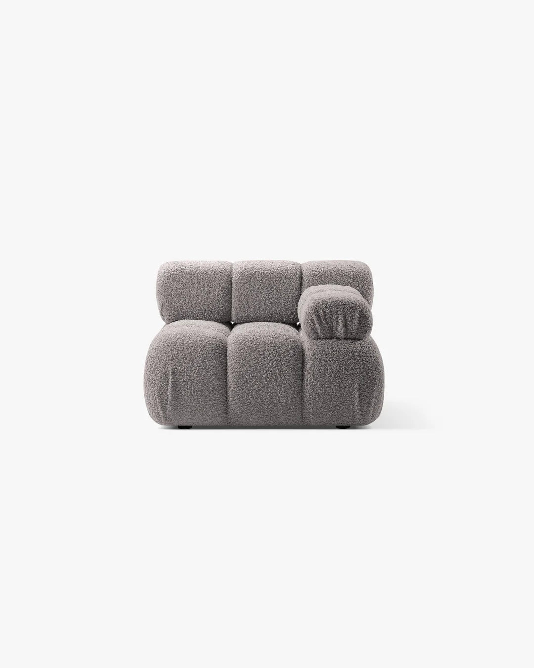 PolsterOase Modulsofa – Selene Modul mit Armlehne in Bouclé, 94 cm Breite, Grau – Rechts – Ansicht 1
