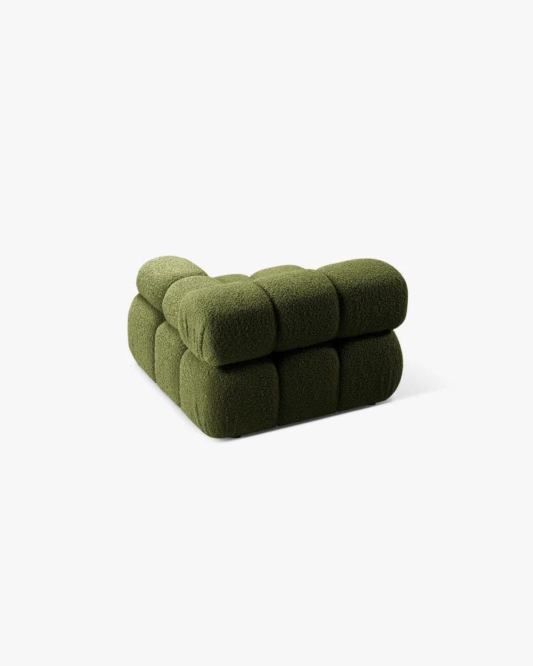 PolsterOase Modulsofa – Selene Modul mit Armlehne in Bouclé, 94 cm Breite, Grün – Rechts – Ansicht 4