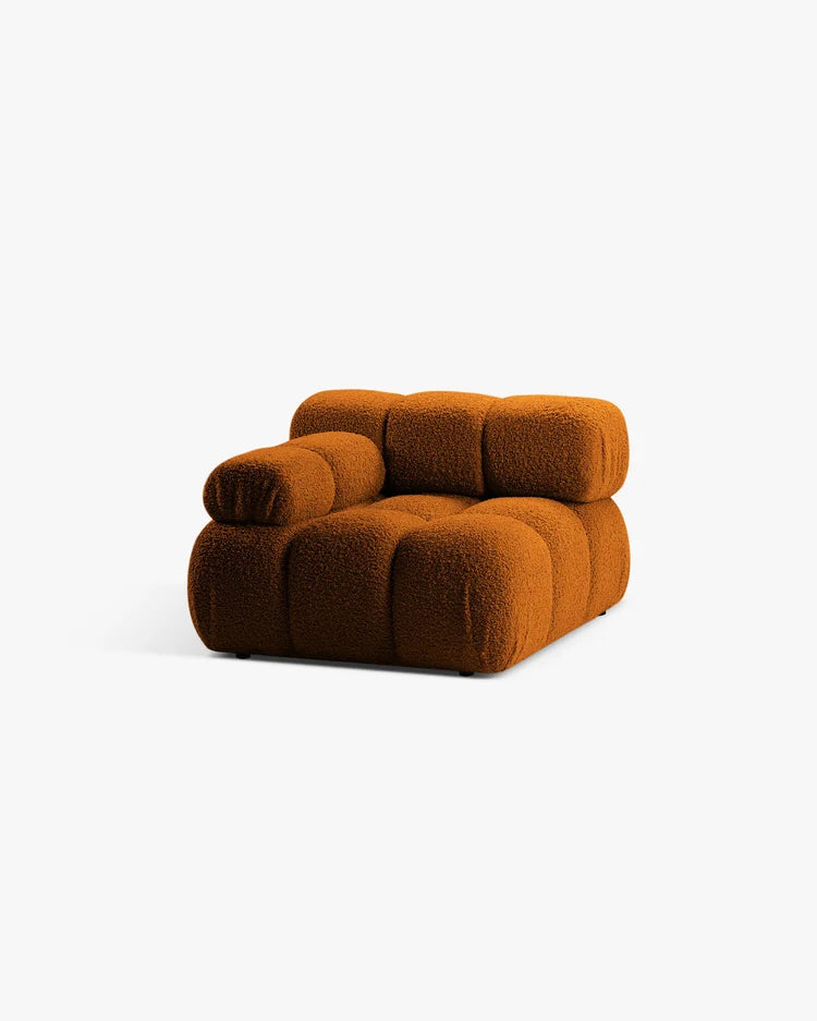 PolsterOase Modulsofa – Selene Modul mit Armlehne in Bouclé, 94 cm Breite, Kupfer – Links – Ansicht 3