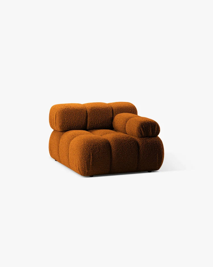 PolsterOase Modulsofa – Selene Modul mit Armlehne in Bouclé, 94 cm Breite, Kupfer – Rechts – Ansicht 3