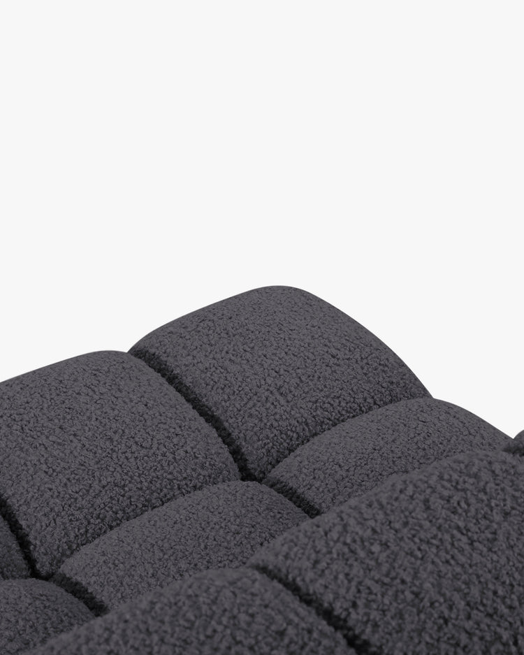 PolsterOase Modulsofa – Selene Modul mit Armlehne in Bouclé, 94 cm Breite, Schwarz – Links – Ansicht 5