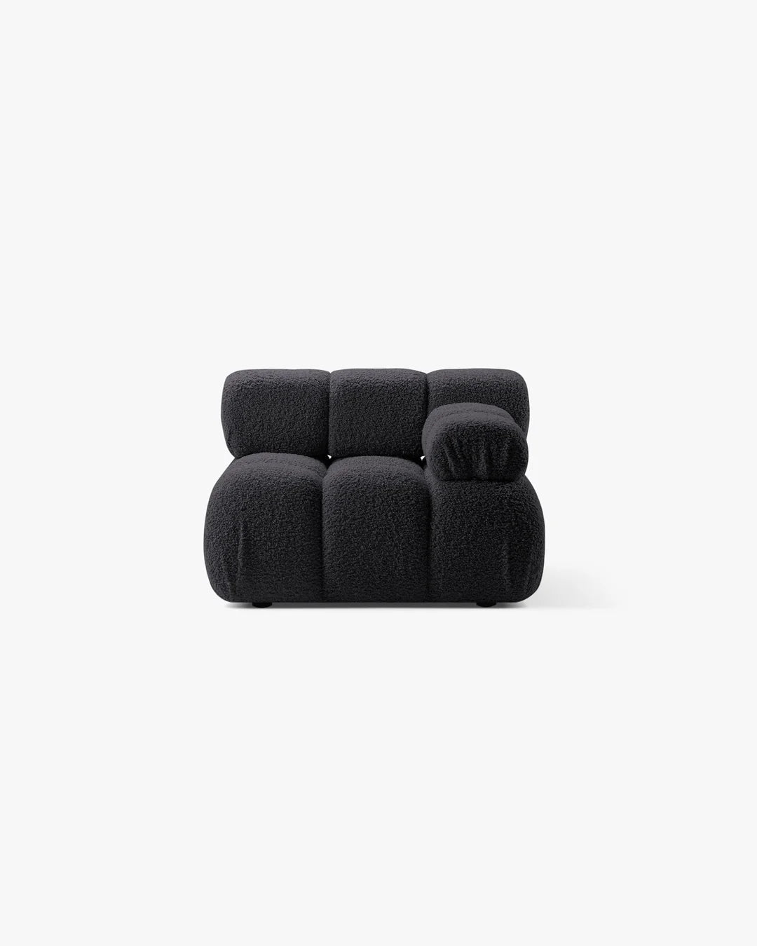 PolsterOase Modulsofa – Selene Modul mit Armlehne in Bouclé, 94 cm Breite, Schwarz – Rechts – Ansicht 1