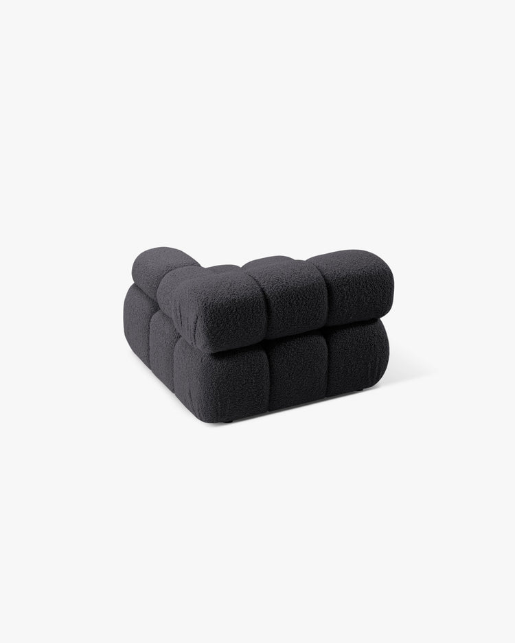 PolsterOase Modulsofa – Selene Modul mit Armlehne in Bouclé, 94 cm Breite, Schwarz – Rechts – Ansicht 4
