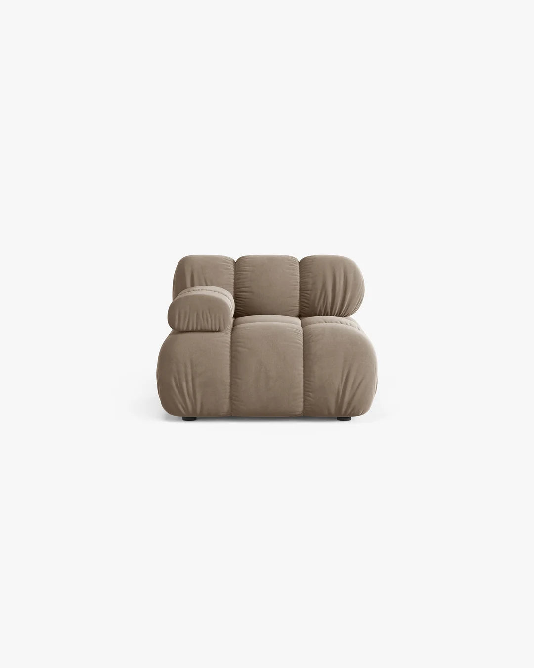 PolsterOase Modulsofa – Selene Modul mit Armlehne in Samt, 94 cm Breite, Cappuccino – Links – Ansicht 1