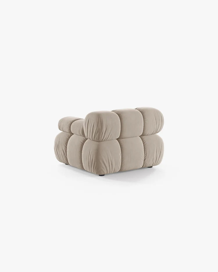 PolsterOase Modulsofa – Selene Modul mit Armlehne in Samt, 94 cm Breite, Dunkelbeige – Rechts – Ansicht 4