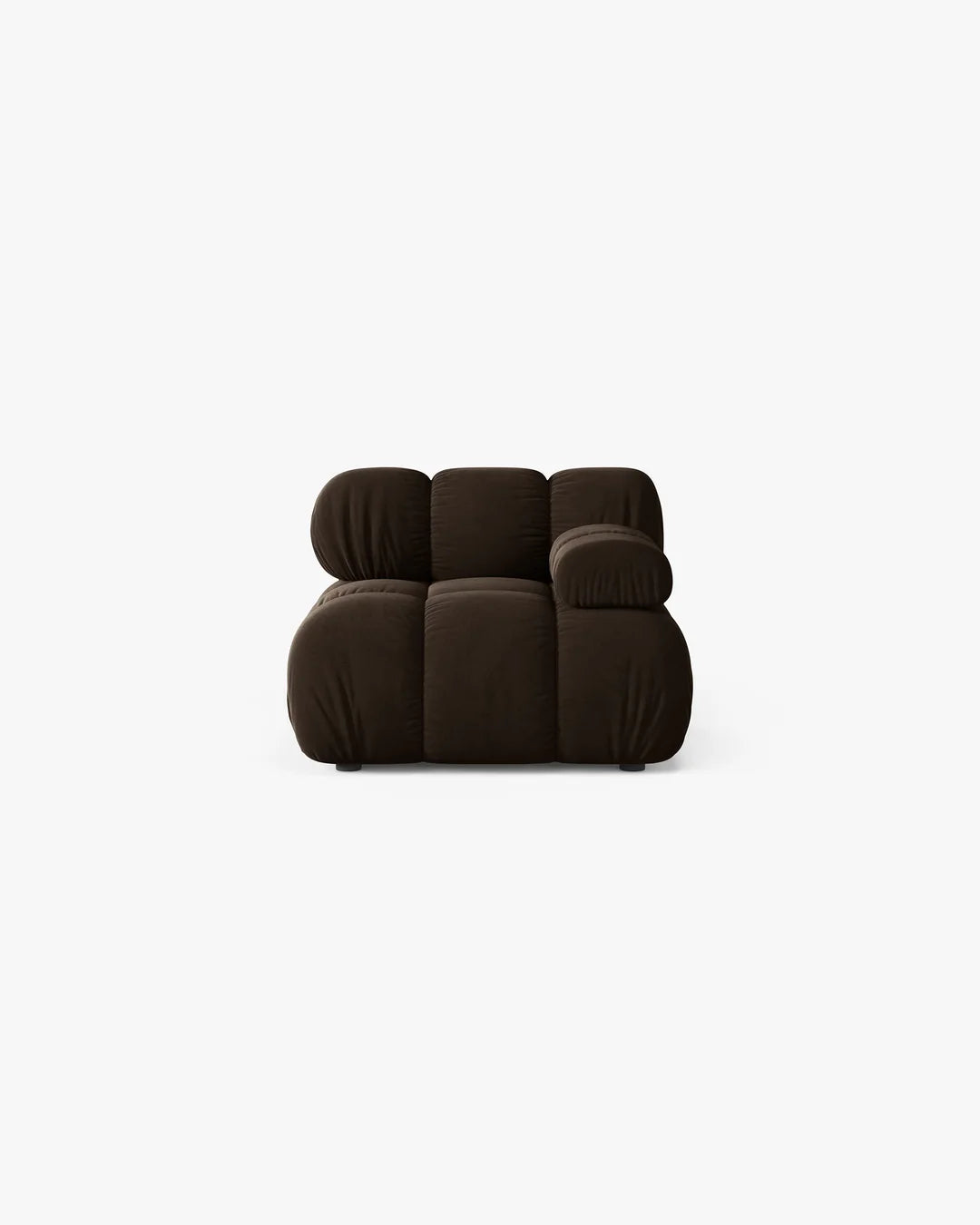 PolsterOase Modulsofa – Selene Modul mit Armlehne in Samt, 94 cm Breite, Dunkelbraun – Rechts – Ansicht 1