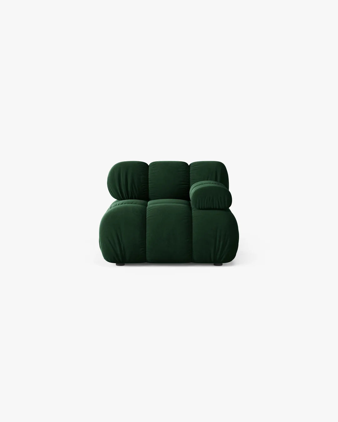 PolsterOase Modulsofa – Selene Modul mit Armlehne in Samt, 94 cm Breite, Flaschengrün – Rechts – Ansicht 1