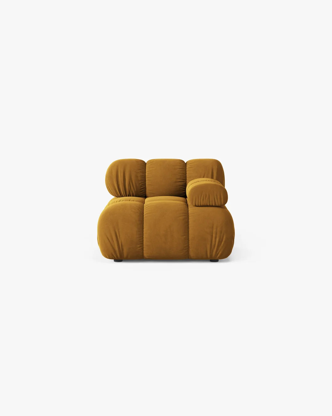 PolsterOase Modulsofa – Selene Modul mit Armlehne in Samt, 94 cm Breite, Gelb – Rechts – Ansicht 1