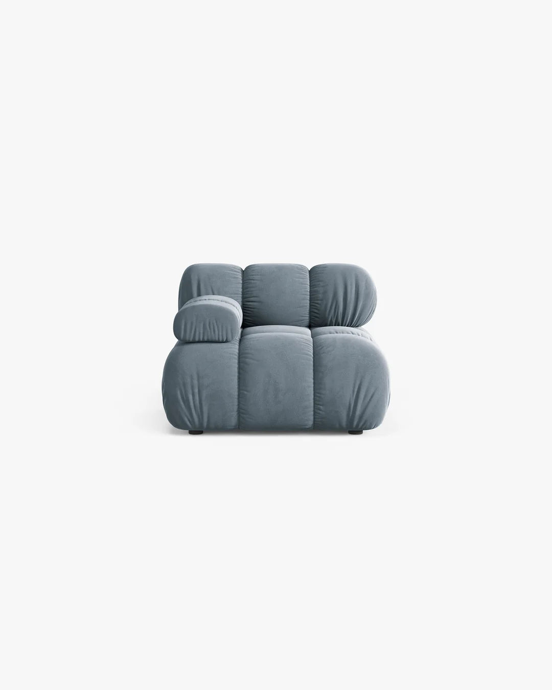 PolsterOase Modulsofa – Selene Modul mit Armlehne in Samt, 94 cm Breite, Hellblau – Links – Ansicht 1