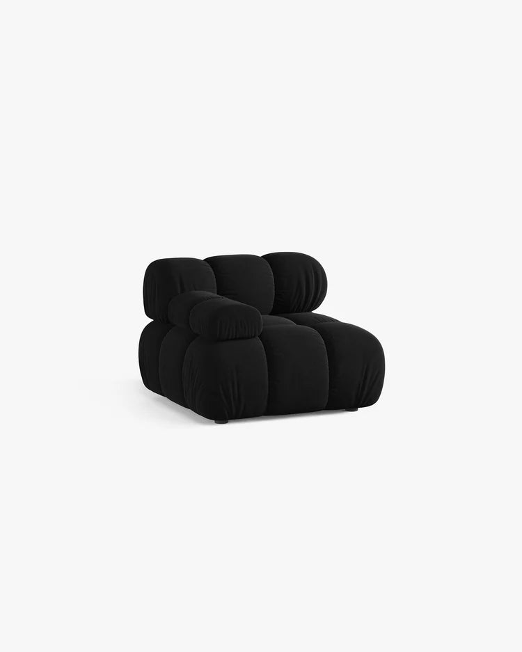 PolsterOase Modulsofa – Selene Modul mit Armlehne in Samt, 94 cm Breite, Schwarz – Links – Ansicht 3