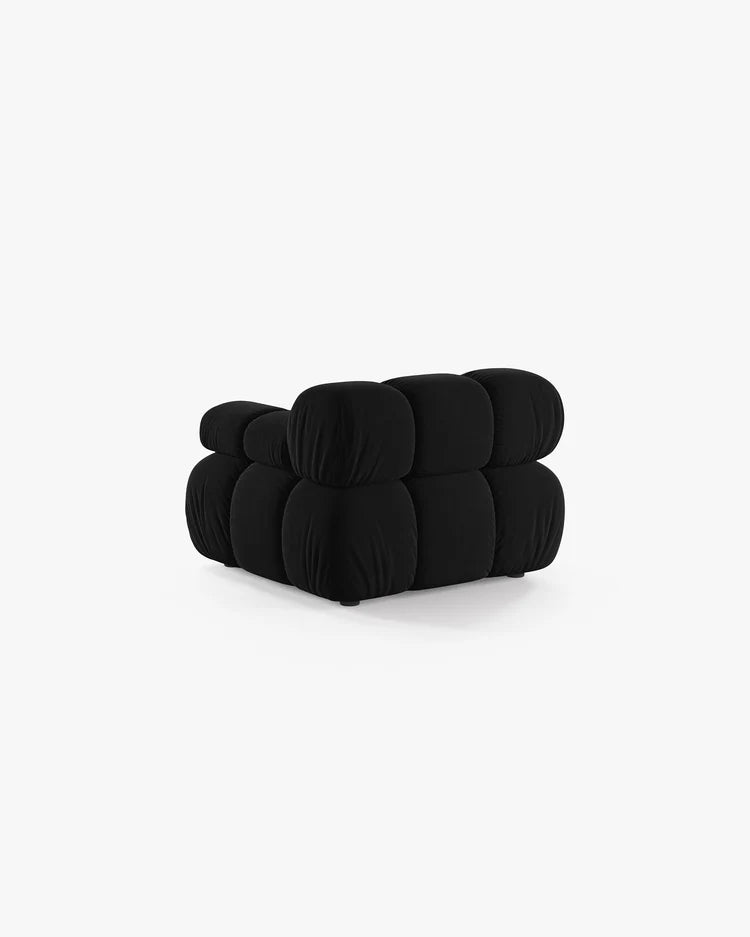 PolsterOase Modulsofa – Selene Modul mit Armlehne in Samt, 94 cm Breite, Schwarz – Rechts – Ansicht 4