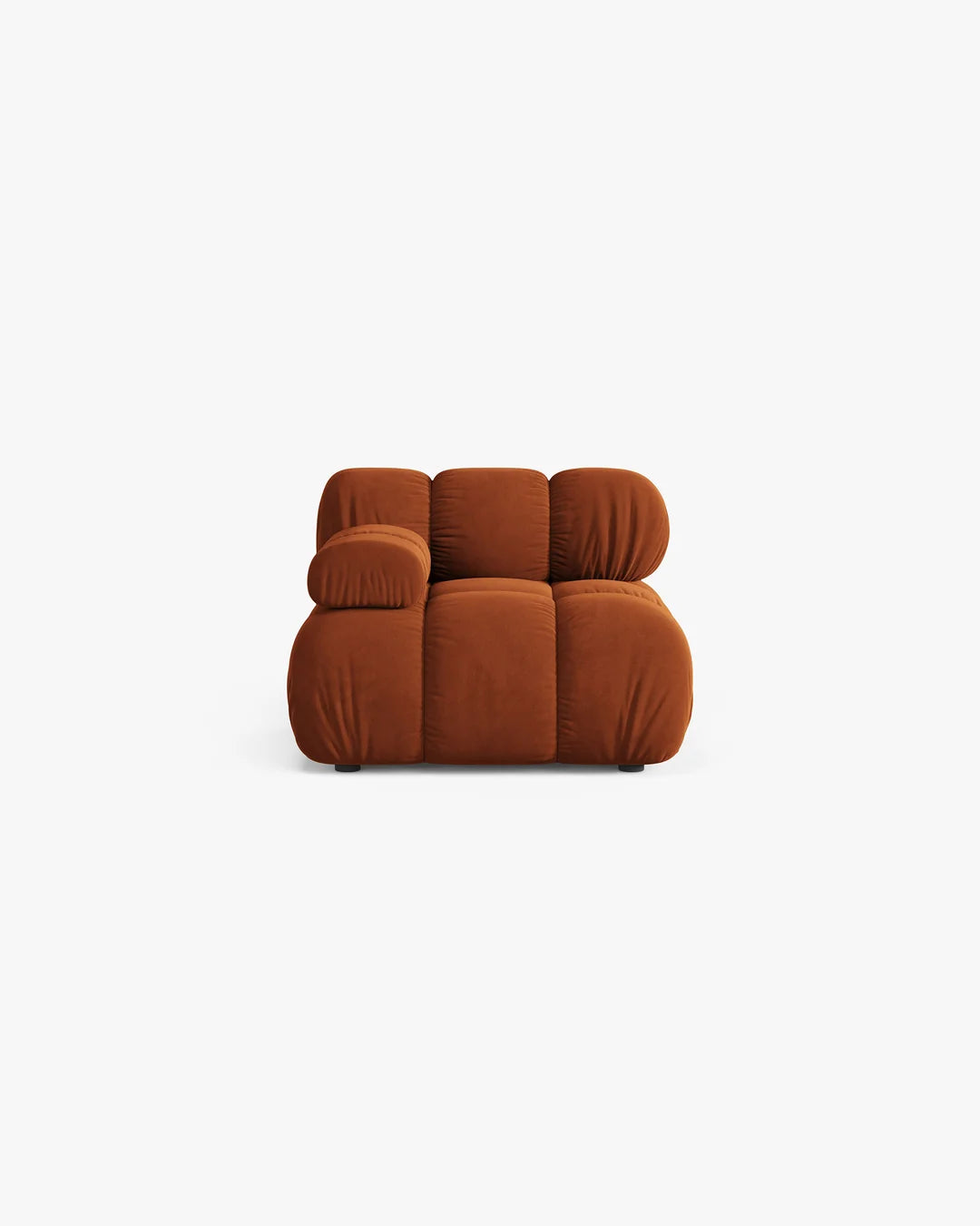 PolsterOase Modulsofa – Selene Modul mit Armlehne in Samt, 94 cm Breite, Terrakotta – Links – Ansicht 1