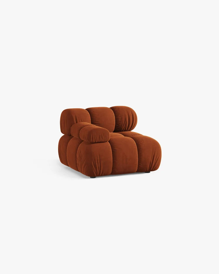 PolsterOase Modulsofa – Selene Modul mit Armlehne in Samt, 94 cm Breite, Terrakotta – Links – Ansicht 3