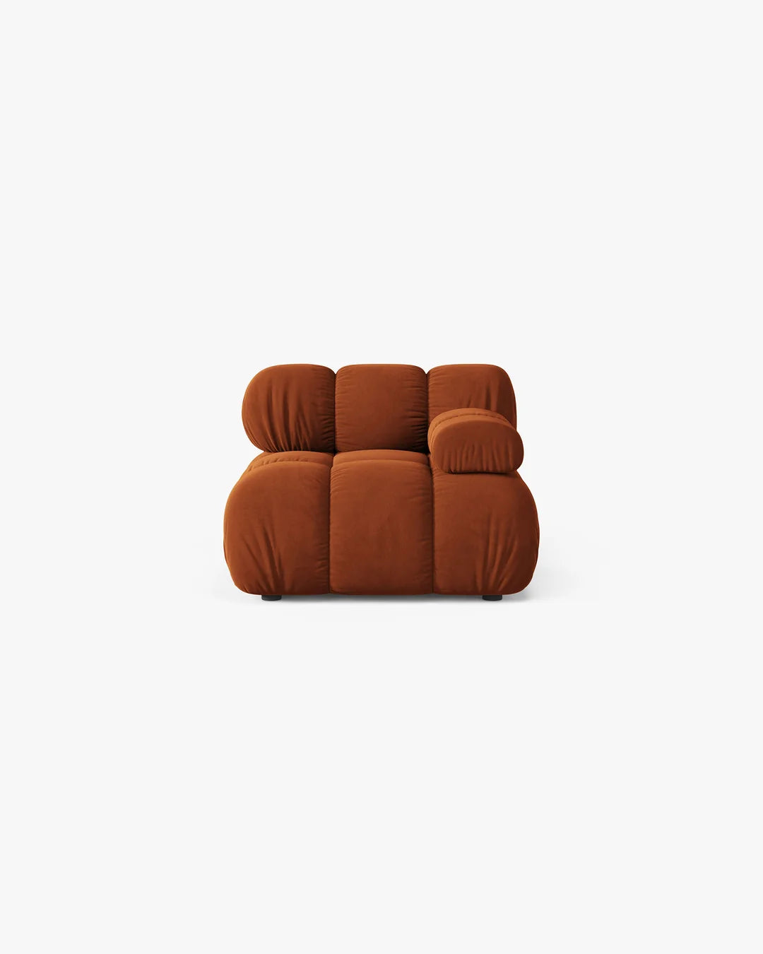 PolsterOase Modulsofa – Selene Modul mit Armlehne in Samt, 94 cm Breite, Terrakotta – Rechts – Ansicht 1