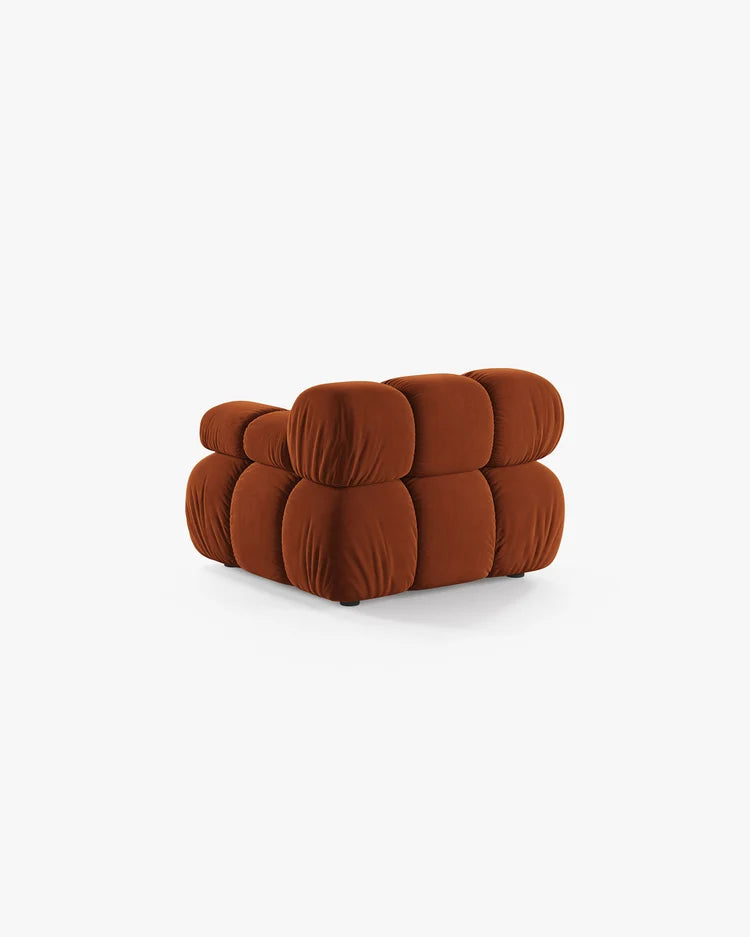 PolsterOase Modulsofa – Selene Modul mit Armlehne in Samt, 94 cm Breite, Terrakotta – Rechts – Ansicht 4