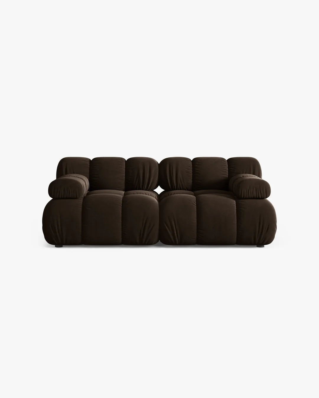 PolsterOase Modulsofa – Selene Sofa 2-Sitzer in Samt, 190 cm Breite, Dunkelbraun – Ansicht 1