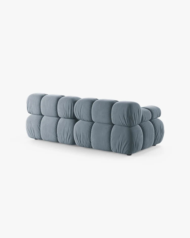 PolsterOase Modulsofa – Selene Sofa 2-Sitzer in Samt, 190 cm Breite, Hellblau – Ansicht 4