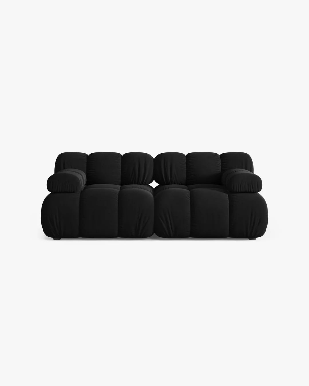 PolsterOase Modulsofa – Selene Sofa 2-Sitzer in Samt, 190 cm Breite, Schwarz – Ansicht 1