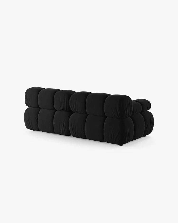 PolsterOase Modulsofa – Selene Sofa 2-Sitzer in Samt, 190 cm Breite, Schwarz – Ansicht 4