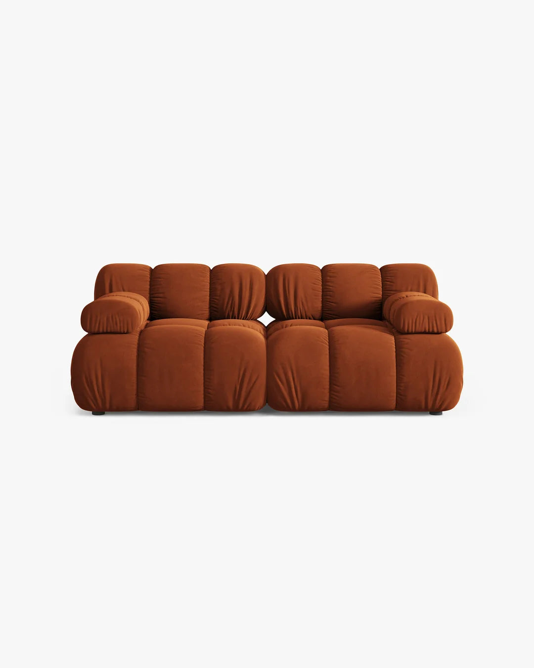 PolsterOase Modulsofa – Selene Sofa 2-Sitzer in Samt, 190 cm Breite, Terrakotta – Ansicht 1