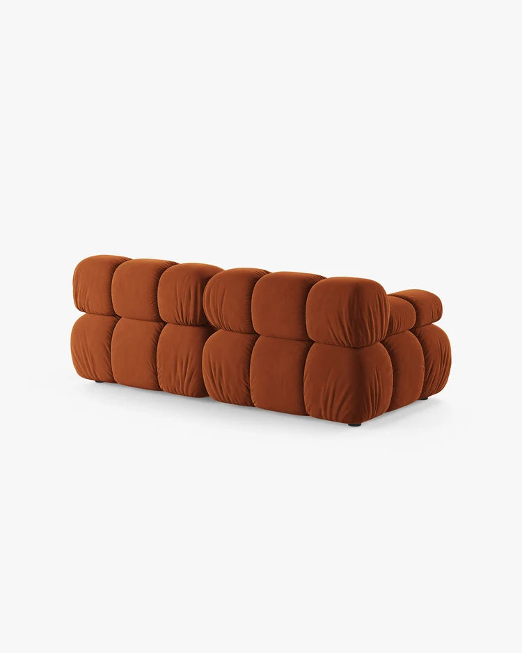 PolsterOase Modulsofa – Selene Sofa 2-Sitzer in Samt, 190 cm Breite, Terrakotta – Ansicht 4