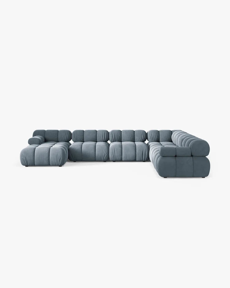 PolsterOase Modulsofa - Selene Wohnlandschaft aus Samt, Sechssitzer, 380 cm – Ansicht 54