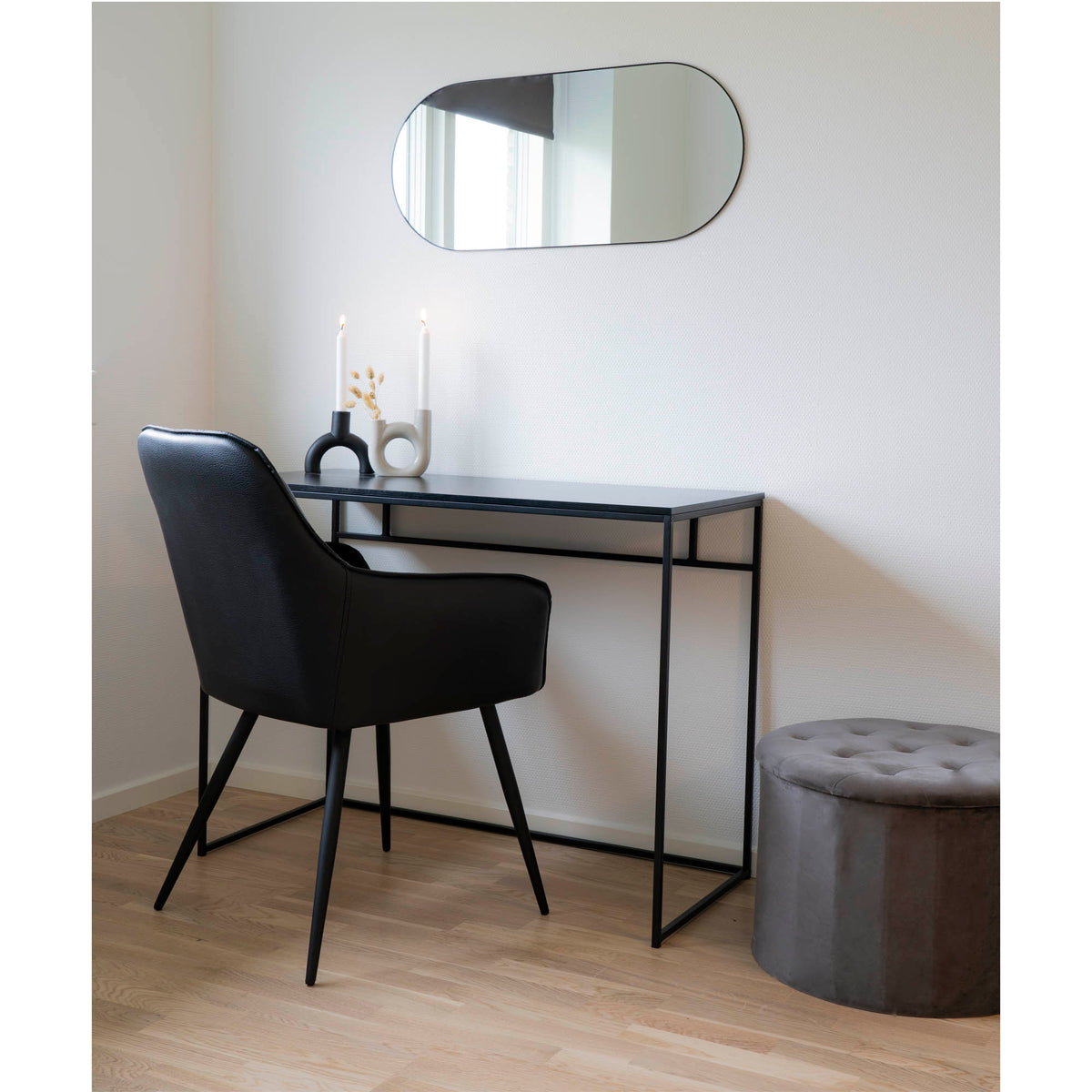 PolsterOase Möbel – Jersey Spiegel mit Stahlrahmen, 35 × 80 cm – Ansicht 2