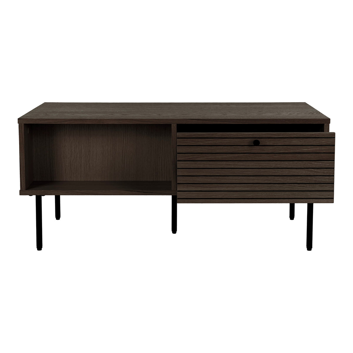 PolsterOase Möbel – Kyoto Couchtisch aus Eichenholz und Stahl, 2 Schubladen, 100 × 50 × 45 cm – Ansicht 5