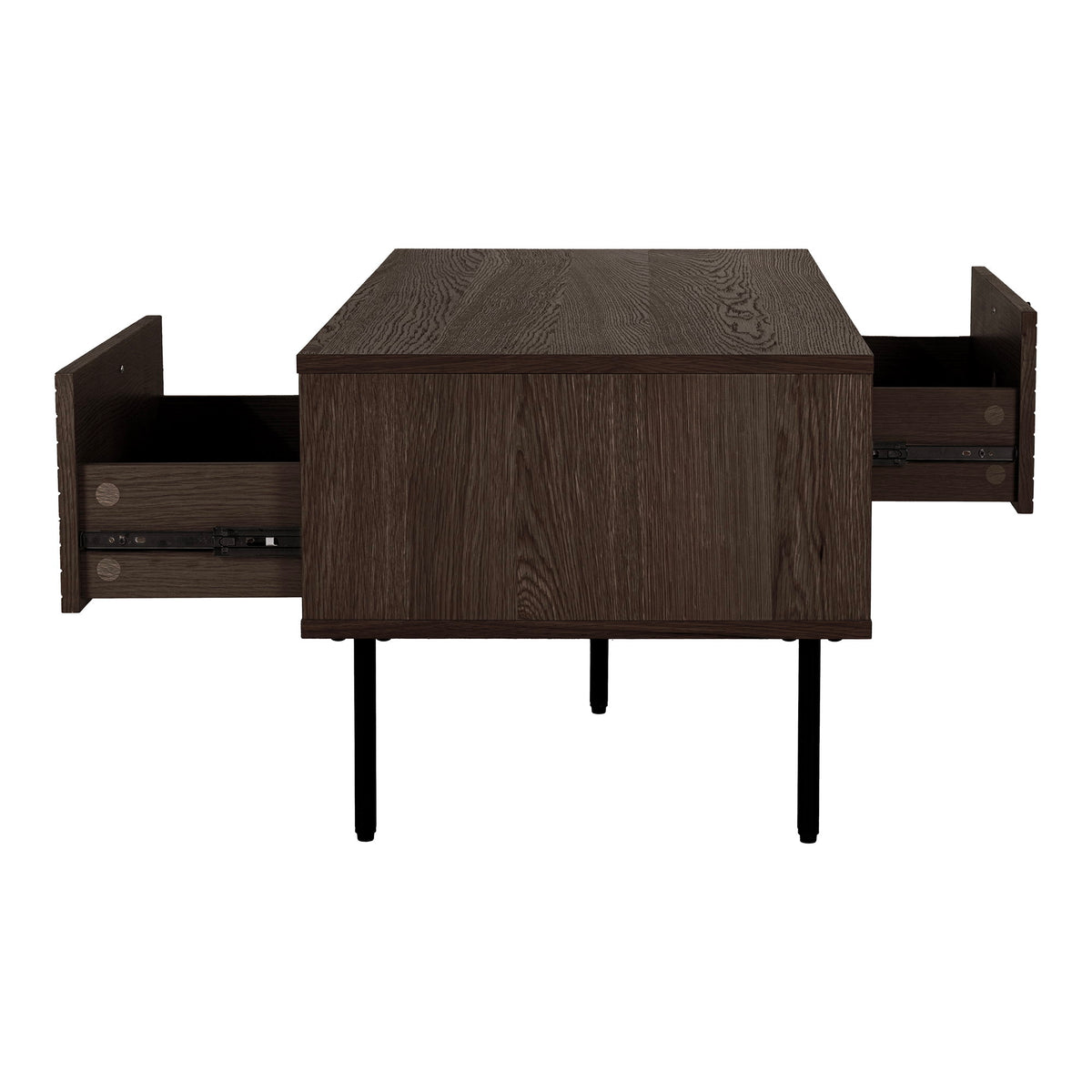 PolsterOase Möbel – Kyoto Couchtisch aus Eichenholz und Stahl, 2 Schubladen, 100 × 50 × 45 cm – Ansicht 7