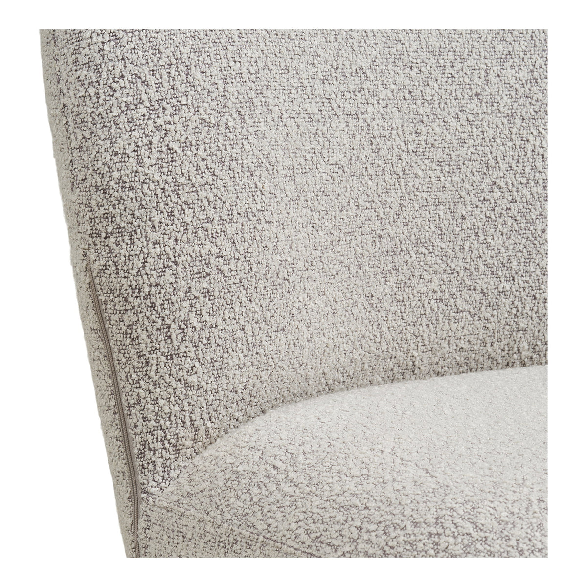 PolsterOase Möbel – Lana Esszimmerstuhl mit Bouclé, Bezug und Stahlgestell, drehbar, Sand/Grau – Ansicht 6