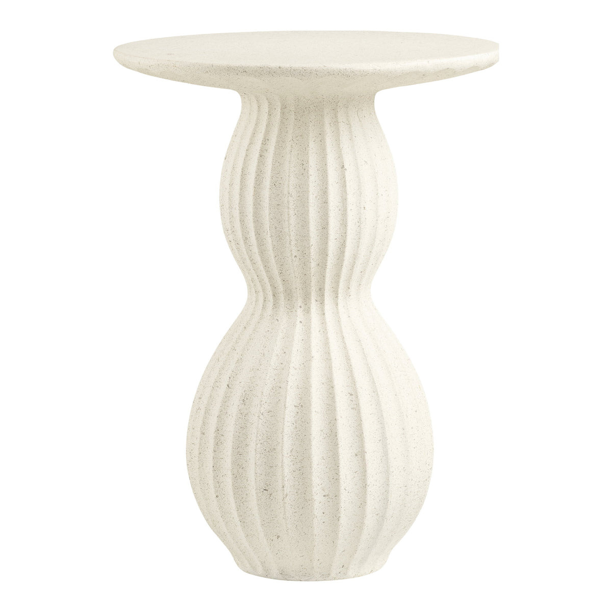 PolsterOase Möbel – Newtown Beistelltisch aus Fiberclay, Weiß, Ø 40 cm